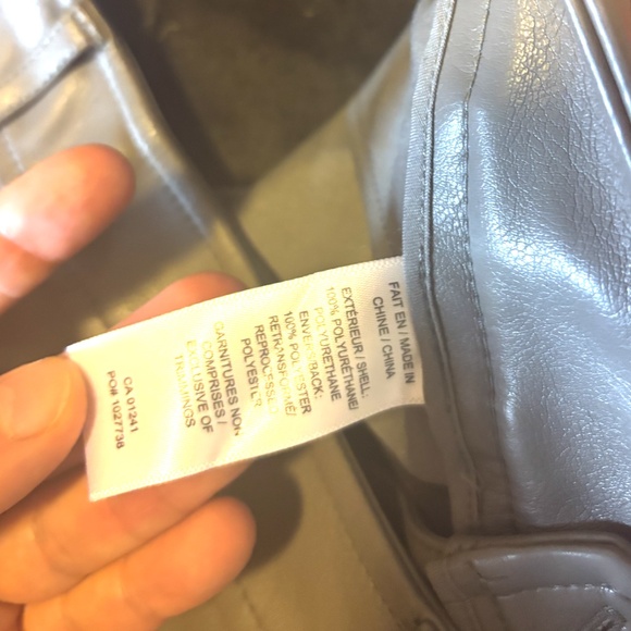 Charcoal grey cropped faux-leather pants NWT - Picture 8 of 10